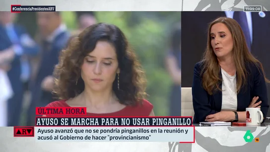 Natalia Junquera analiza la estrategia de Ayuso en la Conferencia de Presidentes: "Ha ido convencida de que su misión no es acordar nada, sino marcar perfil contra el presidente" Natalia Junquera analiza la estrategia de Ayuso en la Conferencia de Presidentes: "Ha ido convencida de que su misión no es acordar nada, sino marcar perfil contra el presidente"