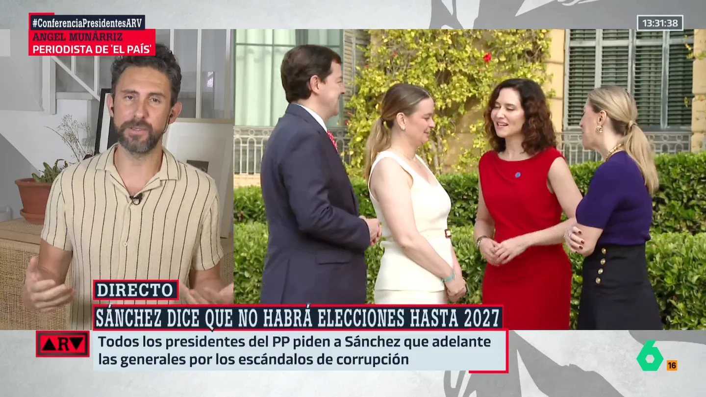 Munárriz señala que Ayuso "va por libre" en la Conferencia de Presidentes: "Un punto más histriónica y dos puntos más populista" Munárriz señala que Ayuso "va por libre" en la Conferencia de Presidentes: "Un punto más histriónica y dos puntos más populista"