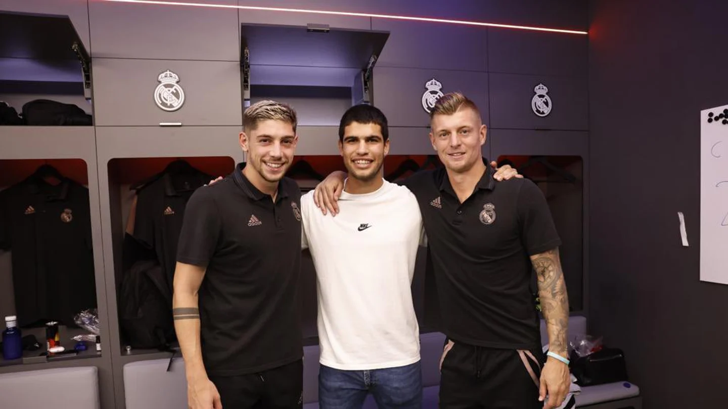 Fede Valverde, Carlos Alcaraz y Toni Kroos Fede Valverde, Carlos Alcaraz y Toni Kroos