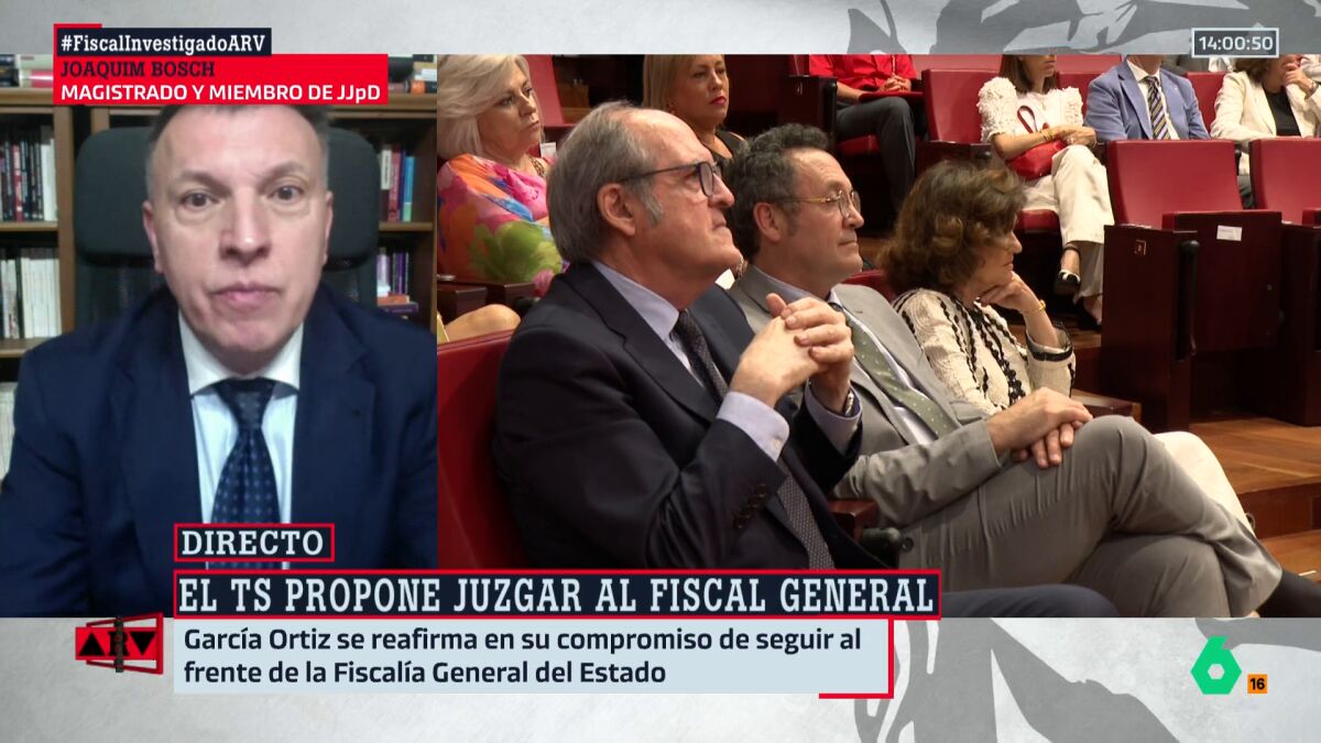 Joaquim Bosch, sobre la decisión del juez de sentar en el banquillo al  fiscal: "El auto tiene elementos cuestionables jurídicamente"
