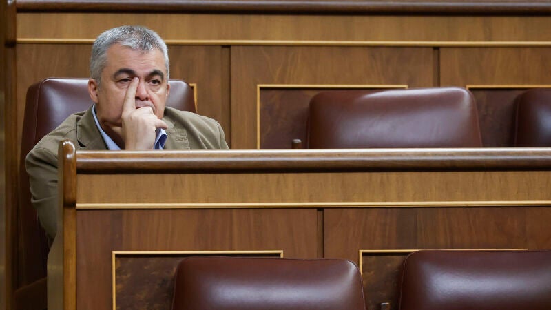 El diputado socialista Santos Cerdán, durante la sesión de control al Ejecutivo este miércoles en el Congreso