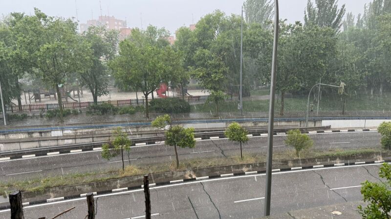 Granizada en Madrid, a 11 de junio de 2025