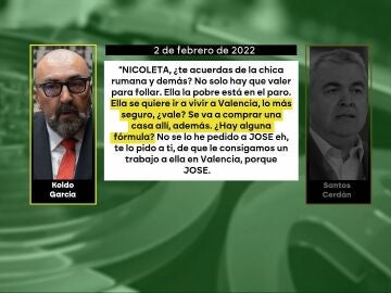 Conversación entre Koldo y Santos Cerdán