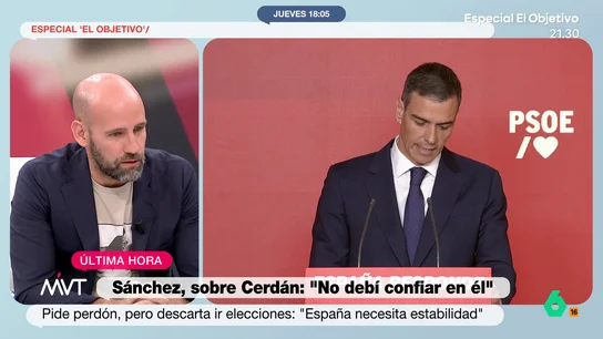Gonzalo Miró, sobre el informe de la UCO que implica a Santos Cerdán: "Es tremendo, imagino que será solo el principio" El colaborador considera que las explicaciones de Pedro Sánchez durante su comparecencia frente a la prensa han sido "escasas". Además, ha afirmado que con la auditoría "esto no se va a solucionar".