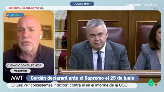 El juez Ignacio González Vega analiza la estrategia de defensa de Cerdán, Ábalos y Koldo El magistrado Ignacio González Vega explica en este vídeo cómo queda la situación de Santos Cerdán tras el informe de la UCO y la renuncia a su aforamiento y asegura que tanto su defensa, como la de Koldo y Ábalos, "son incompatibles".