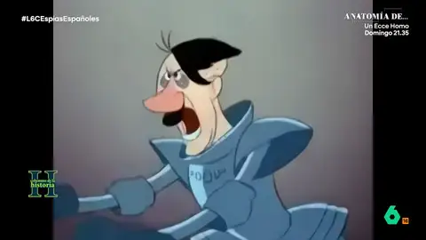 Una bella durmiente germana y Hitler como 'príncipe azul': así dibujaba Disney a la Alemania nazi en plena II Guerra Mundial laSexta Columna recuerda el cortometraje 'Enseñanza para la muerte', donde Disney también participaba de la propaganda contra la Alemania nazi y advertía sobre la presencia de espías enemigos.