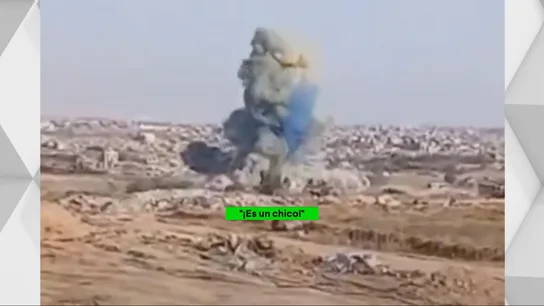 Momento de un 'gender reveal' israelí durante un derrumbe en Gaza Momento de un 'gender reveal' israelí durante un derrumbe en Gaza