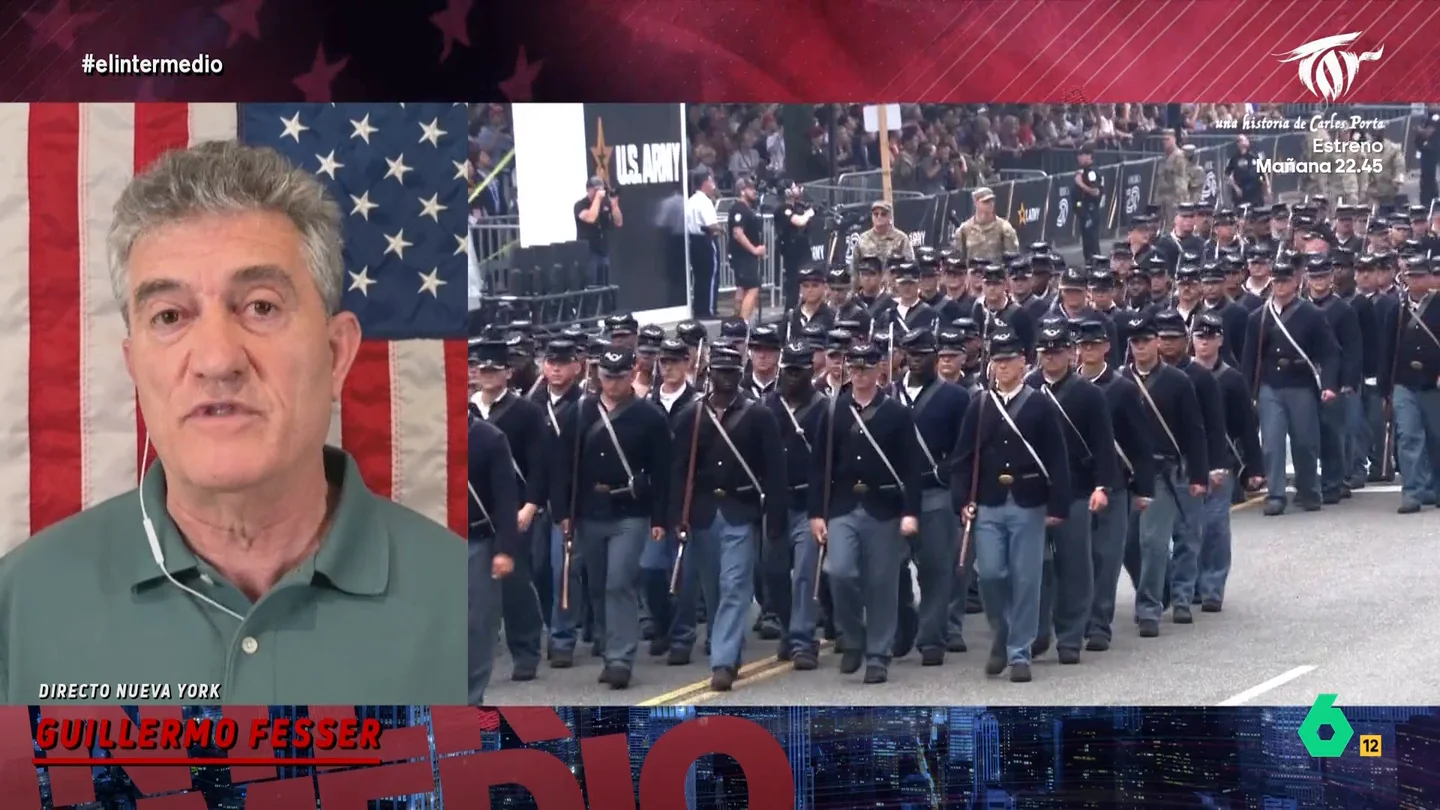 Guillermo Fesser, tras el desfile militar de Trump: "Lo ha convertido en un caprichoso regalo para él mismo" El periodista considera que este acto, que podría ser un motivo para unir el país, "ha dividido todavía más a la nación". "Ha sido una metedura de pata completamente innecesaria"; añade el corresponsal.