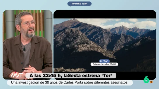 Carles Porta explica el origen del conflicto de 'Tor': "Los que vivían todo el año tenían derecho a ser dueños de la montaña" El periodista visita Más Vale Tarde para presentar 'Tor', un true crime en el que ha plasmado su investigación, de tres décadas, entorno a los asesinatos ocurridos en un pequeño pueblo del Pirineo catalán.