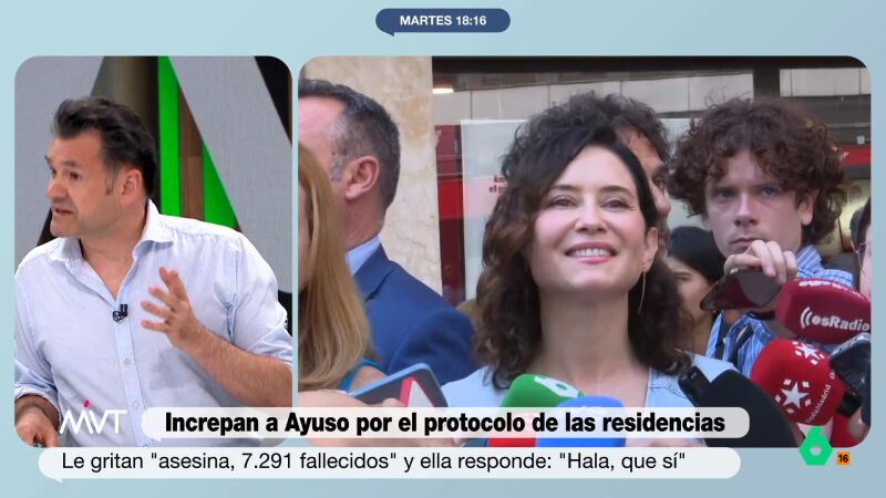 Iñaki López, indignado tras el "¡Hala, que sí!" de Ayuso por las muertes las residencias: "No se lo hemos visto ni a Mazón"