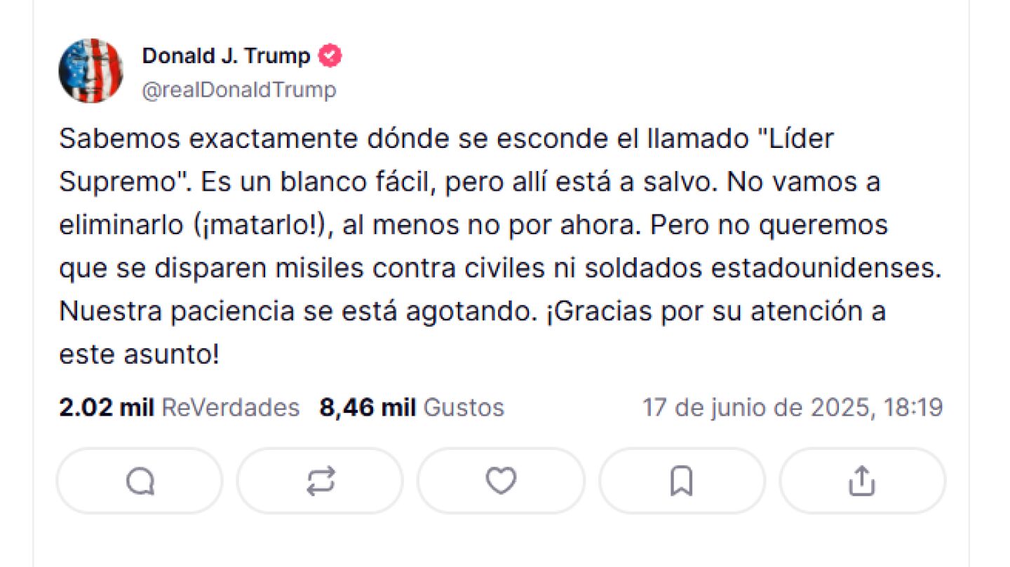Mensaje de Donald Trump.