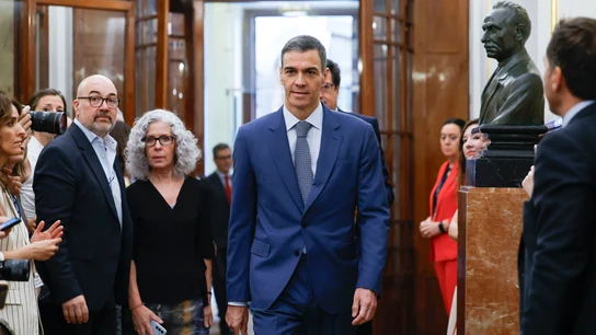 El presidente del Gobierno, Pedro Sánchez, en los pasillos del Congreso de los Diputados El presidente del Gobierno, Pedro Sánchez, en los pasillos del Congreso de los Diputados