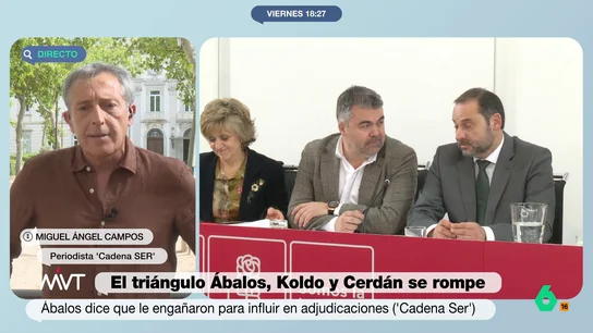 Miguel Ángel Campos, sobre las declaraciones de Ábalos, Koldo y Cerdán Miguel Ángel Campos, sobre las declaraciones de Ábalos, Koldo y Cerdán