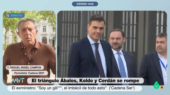 Miguel Ángel Campos: "Ábalos es una bomba de relojería de cara a su declaración del lunes" Miguel Ángel Campos: "Ábalos es una bomba de relojería de cara a su declaración del lunes"