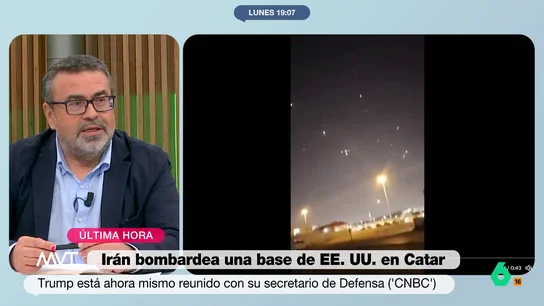 Pedro Rodríguez, sobre el cruce de ataques entre Irán y EEUU: "Es una escalada nunca vista con un trasfondo de armas nucleares" Pedro Rodríguez analiza en este vídeo la escalada de tensiones en Oriente Medio entre Estados Unidos e Irán tras responder esta última bombardeando una base norteamericana en Catar.