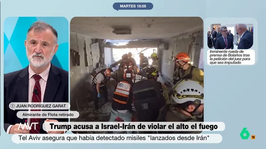 El almirante Garat, sobre el conflicto Israel-Irán: "El alto el fuego se va a sostener porque lo estan deseando los dos" El almirante Garat, sobre el conflicto Israel-Irán: "El alto el fuego se va a sostener porque lo estan deseando los dos"
