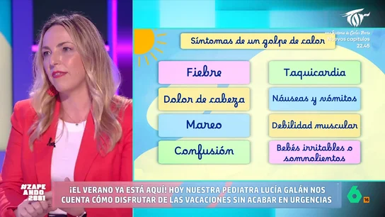 Los consejos de la pediatra Lucía Galán para evitar un golpe de calor en los niños: esto es lo que hay y lo que no hay que hacer La pediatra Lucía Galán cuenta en este vídeo todo lo que debemos saber sobre los golpes de calor, con especial atención a los niños y los bebés. En este vídeo, analiza los síntomas, consejos a seguir y cosas a evitar.