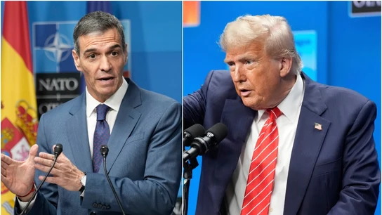 Pedro Sánchez y Donald Trump, durante la cumbre de la OTAN Pedro Sánchez y Donald Trump, durante la cumbre de la OTAN