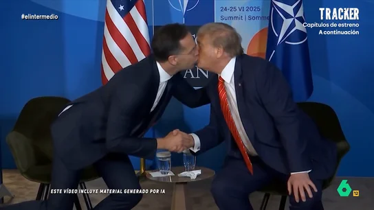 Dani Mateo analiza la "tórrida historia de amor" entre Trump y Rutte en la OTAN: "Al final pasa lo que pasa, que se 'comen la boca'" Dani Mateo analiza la "tórrida historia de amor" entre Trump y Rutte en la OTAN: "Al final pasa lo que pasa, que se 'comen la boca'"