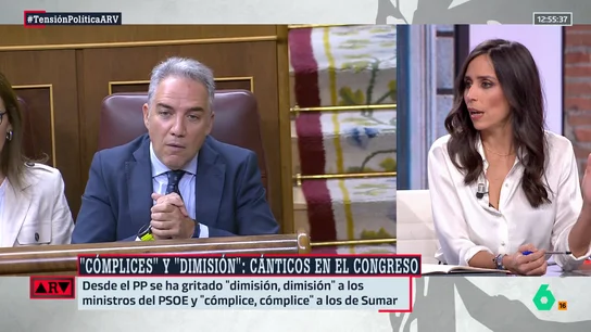 Pilar Velasco, tajante tras los gritos e interrupciones de PP y Vox en el Congreso: "No pueden exigir ejemplaridad en estas condiciones" Pilar Velasco, tajante tras los gritos e interrupciones de PP y Vox en el Congreso: "No pueden exigir ejemplaridad en estas condiciones"
