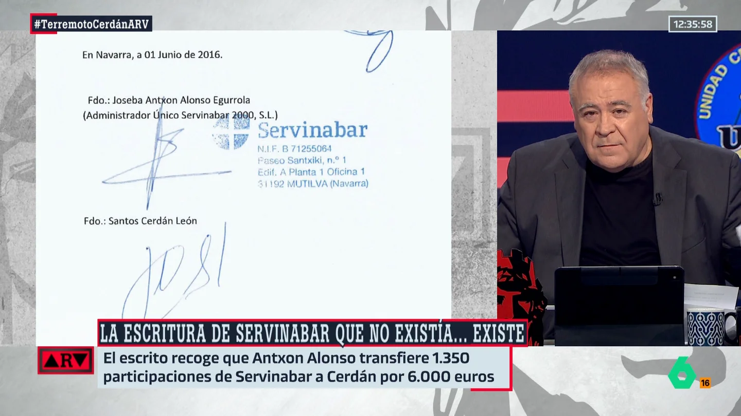Ferreras, tras la escritura de Servinabar:"¿Ahora qué pasa? ¿La firma de Cerdán también es IA como las grabaciones?" Ferreras, tras la escritura de Servinabar:"¿Ahora qué pasa? ¿La firma de Cerdán también es IA como las grabaciones?"