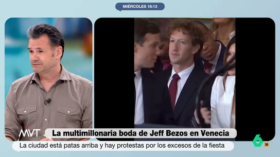 Iñaki López, sobre Bezos: “Teniendo 200.000 millones, un anillo de pedida de 2,5 millones me parece de la hermandad del puño” El magnate se casa en Venecia pero, en la ciudad hay protestas por lo excesos que supone este enlace multimillonario que va a durar tres días y ha costado unos 40 millones de dólares.