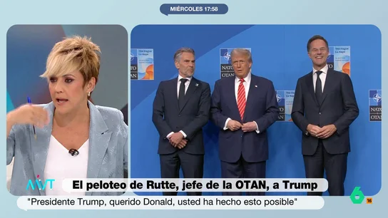 Cristina Pardo, tras filtrar Trump sus mensajes con Rutte: "Es una vergüenza. Hay que mantener el mínimo decoro diplomático" Cristina Pardo, Iñaki López y Pedro Rodríguez reflexionan en este vídeo sobre la falta de discreción de Trump al filtrar sus mensajes con Rutte, así como el servilismo por parte del secretario general de la OTAN.