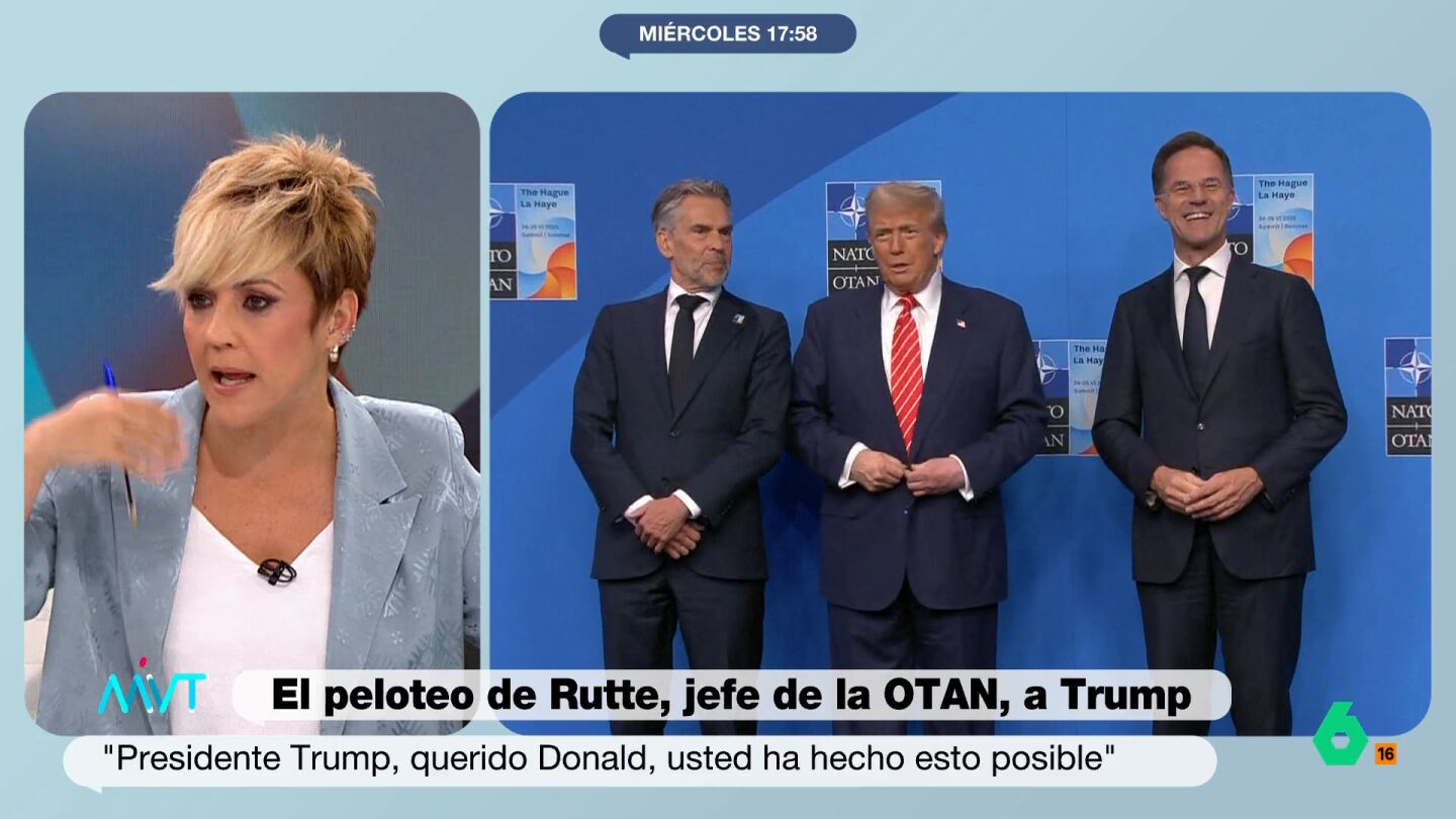 Cristina Pardo, I&ntilde;aki L&oacute;pez y Pedro Rodr&iacute;guez reflexionan en este v&iacute;deo sobre la falta de discreci&oacute;n de Trump al filtrar sus mensajes con Rutte, as&iacute; como el servilismo por parte del secretario general de la OTAN.