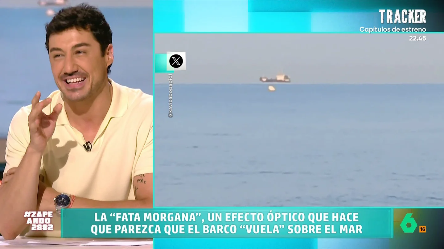 ¿Qué es la fata morgana? Francisco Cacho explica este curioso efecto óptico El meteorólogo de laSexta explica unas llamativas imágenes que han sido grabadas en el mar Mediterráneo. En ellas se puede ver un barco que parece estar flotando sobre el mar.
