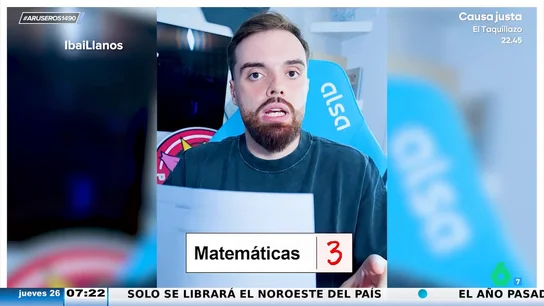 Ibai Llanos reacciona a sus notas de 1º de la ESO: "6 suspensos, pero, de repente, un 8 en religión" Ibai Llanos reacciona a sus notas de 1º de la ESO: "6 suspensos, pero, de repente, un 8 en religión"