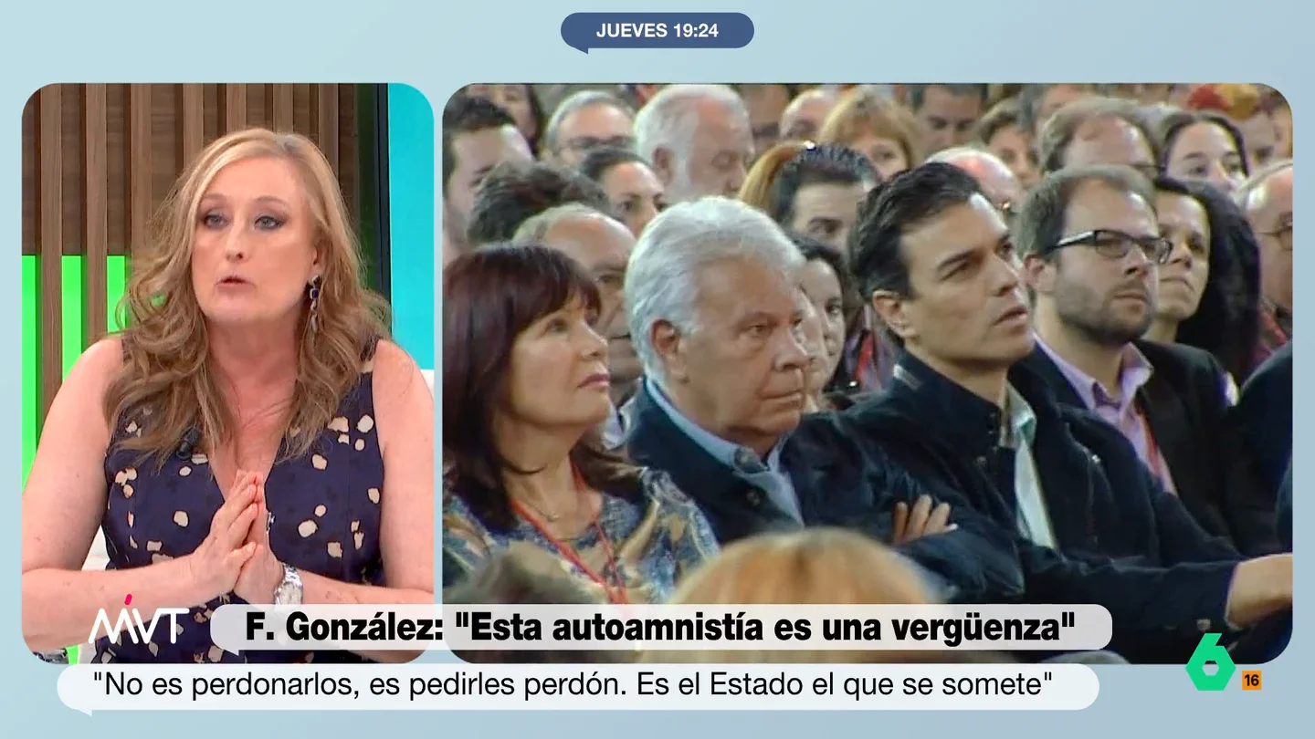 Elisa Beni, tras decir Felipe González que votará en blanco: "Es lo mismo que hice yo en las últimas elecciones que se presentó" Más Vale Tarde analiza la entrevista de Felipe González en la que ha cargado duramente contra el Gobierno por la ley de amnistía y la corrupción y donde ha llegado a asegurar que en unas elecciones no votará al PSOE.