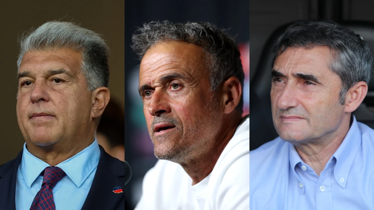 Joan Laporta, Luis Enrique y Ernesto Valverde Joan Laporta, Luis Enrique y Ernesto Valverde
