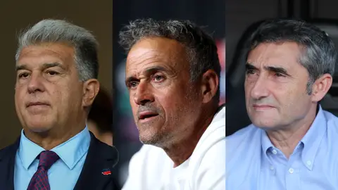 Joan Laporta, Luis Enrique y Ernesto Valverde Joan Laporta, Luis Enrique y Ernesto Valverde