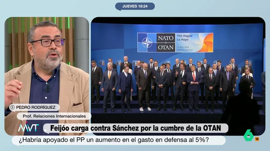 Pedro Rodríguez, sobre la cumbre de la OTAN: "Estamos en la democracia del peloteo" El profesor de Relaciones Internacionales reflexiona en Más Vale Tarde entorno al acuerdo de aumentar el gasto en Defensa el 5% del PIB que han firmado todos los miembros de la Alianza Atlántica.