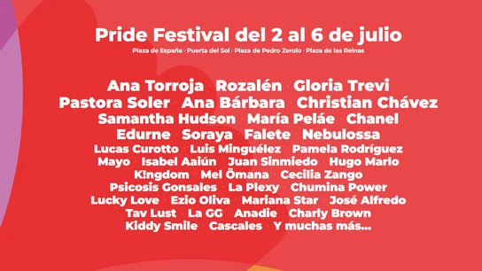 Estos son todos los conciertos gratis de las fiestas del Orgullo de 2025 en Madrid Estos son todos los conciertos gratis de las fiestas del Orgullo de 2025 en Madrid
