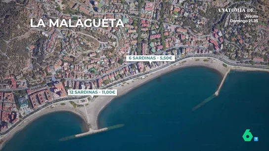 Sardinas a precio de oro: la brutal diferencia entre comprar un espeto en La Malagueta a fuera el centro Sardinas a precio de oro: la brutal diferencia entre comprar un espeto en La Malagueta a fuera el centro