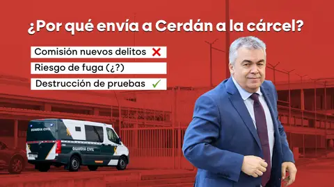 Santos Cerdán ya duerme en prisión: el juez del Supremo ve "riesgo" real de destrucción de pruebas Santos Cerdán ya duerme en prisión: el juez del Supremo ve "riesgo" real de destrucción de pruebas