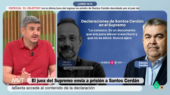Alfonso Pérez Medina, sobre el contrato de Cerdán con Servinabar: "El juez le ha dado validez a la escritura" El exsocialista ha explicado, frente al juez, que Antxón Alonso le propuso incorporarse a la empresa debido a que se estaba planteando abandonar la política. Aunque firmó ese contrato indica que le pidió a Alonso que lo rompiera.