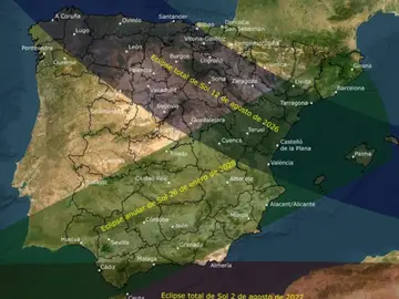Eclipses en España en los próximos tres años Eclipses en España en los próximos tres años