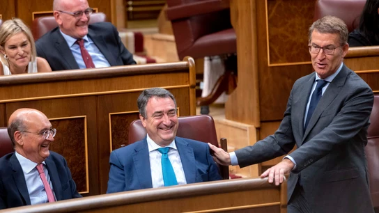 Aitor Esteban y Alberto Núñez Feijóo, en el Congreso Aitor Esteban y Alberto Núñez Feijóo, en el Congreso