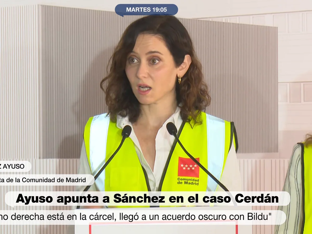 Ayuso vuelve a atacar a Sánchez por el caso Cerdán: "Es el primer beneficiario y encubridor de esta trama"