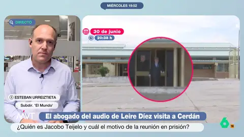 Urreiztieta, tras la visita de Teijelo a Cerdán en prisión: "Si había dudas sobre su conexión con Leire Díez, aquí lo tienen" Urreiztieta, tras la visita de Teijelo a Cerdán en prisión: "Si había dudas sobre su conexión con Leire Díez, aquí lo tienen"