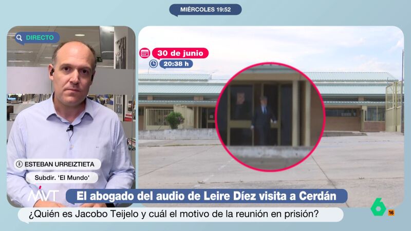 Urreiztieta, tras la visita de Teijelo a Cerdán en prisión: "Si había dudas sobre su conexión con Leire Díez, aquí lo tienen"