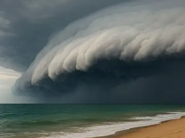 Ilustración de un "tsunami de nubes" Ilustración de un "tsunami de nubes"