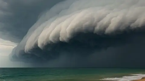 Ilustración de un "tsunami de nubes" Ilustración de un "tsunami de nubes"