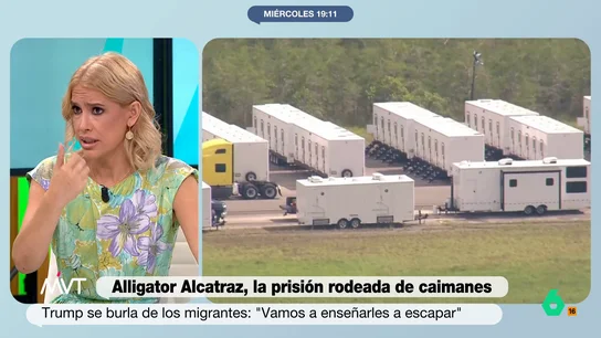 Afra Blanco, sobre la megacárcel de Trump para inmigrantes rodeada de caimanes: "Decían que no se atrevería y se atrevió" Afra Blanco reflexiona sobre 'Alligator Alcatraz', la megacárcel para inmigrantes que Donald Trump ha construido en un pantano repleto de caimanes y hace un llamamiento a Europa para "plantar cara" a sus políticas xenófobas.