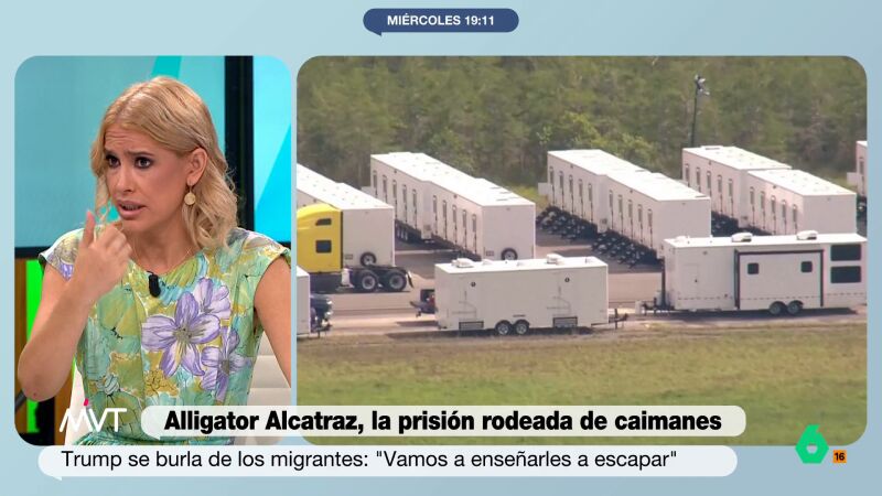 Afra Blanco, sobre la megacárcel de Trump para inmigrantes rodeada de caimanes: "Decían que no se atrevería y se atrevió"
