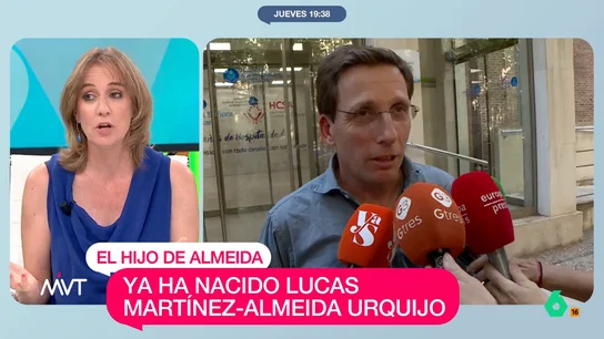 El mensaje de Tania Sánchez a Almeida tras el nacimiento de su hijo: "Que disfrute pidiendo plaza en una escuela infantil" Hoy ha nacido Lucas Martínez-Almeida Urquijo, el primer hijo del alcalde José Luis Martínez-Almeida. En este vídeo, Iñaki López, Juande Colmenero y Tania Sánchez le mandan sus primeros mensajes.