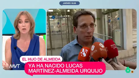 El mensaje de Tania Sánchez a Almeida tras el nacimiento de su hijo: "Que disfrute pidiendo plaza en una escuela infantil" Hoy ha nacido Lucas Martínez-Almeida Urquijo, el primer hijo del alcalde José Luis Martínez-Almeida. En este vídeo, Iñaki López, Juande Colmenero y Tania Sánchez le mandan sus primeros mensajes.