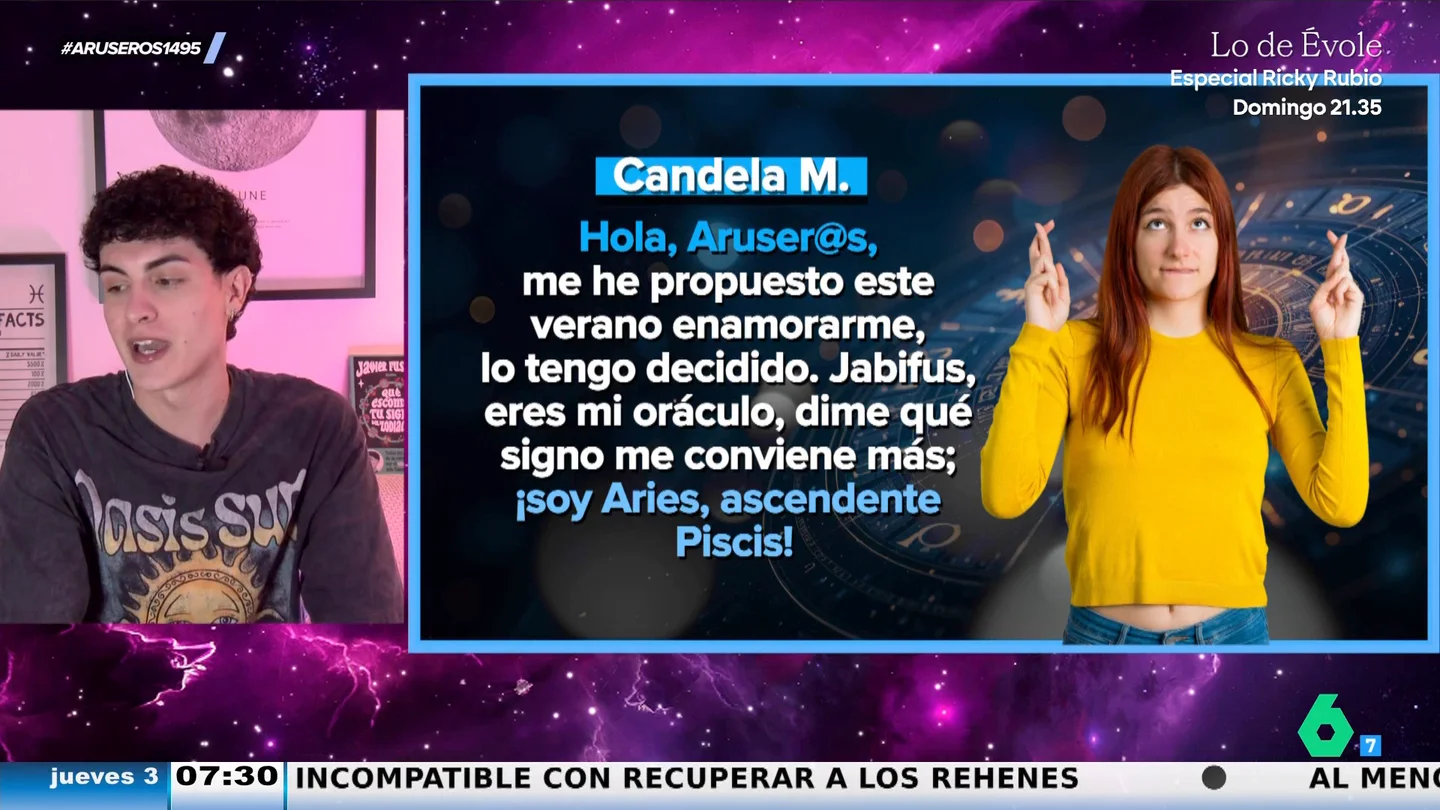 Jabifus responde a los espectadores de Aruser@s: compatibilidad de los signos para vivir un amor de verano Jabifus responde a los espectadores de Aruser@s: compatibilidad de los signos para vivir un amor de verano